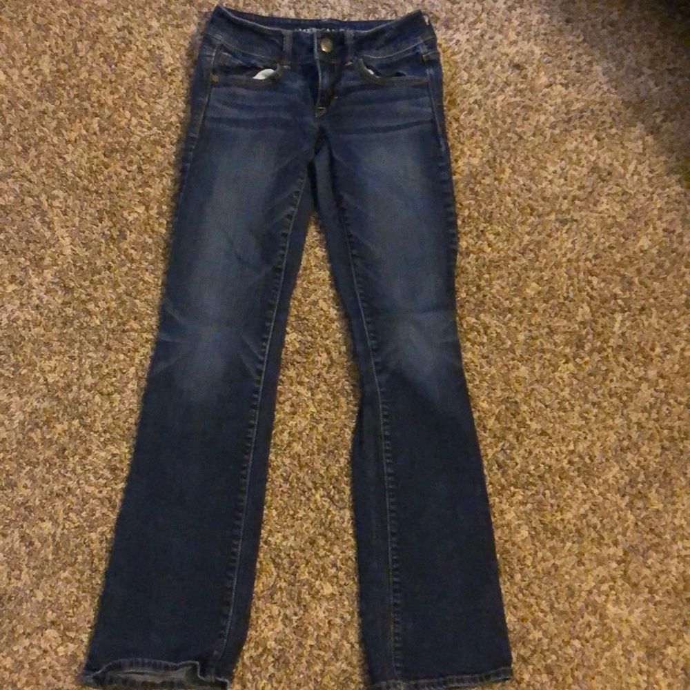 Straight legged American Eagle Jeans; size 0